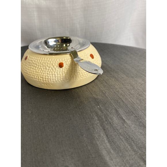 VTG 70s Bermuda Souvenir Tea Bag Holder Strainer 3.50in Pink Green Beige EUC L#1 - Picture 3 of 13